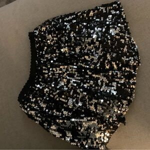 Black and Silver Sequin Skirt